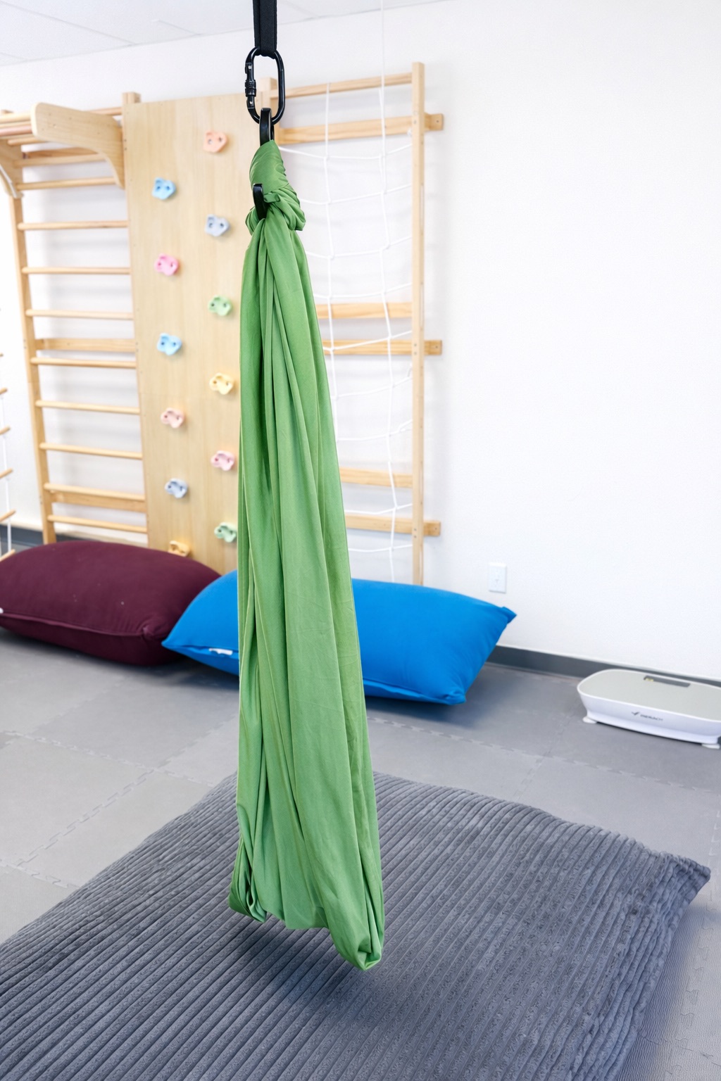 Therapeutic swing used during intensive occupational therapy sessions